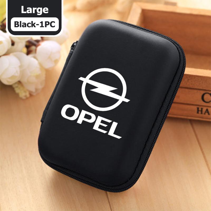 Car Logo EVA Headset Data Cable Holder Headphone Carry Bag For Opel Astra G H J K F Corsa D Zafira B Insignia Mokka Regal