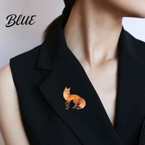 Sweaters Badge Brooch Pin Cartoon Fox Design Zinc Alloy UV