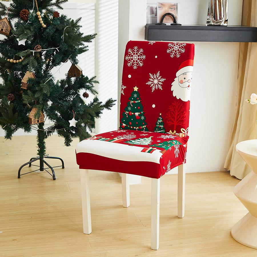 Christmas Decoration Stretch Covers Chair Cover For Dining Room Office Banquet Chair Protector Elastic Material Armchair Cover