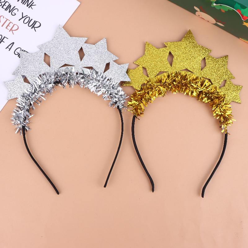 Christmas New Year Party Headband Glitter Star Hair Hoop Hair Accessories Carnival Tinsel Hair Bands Decoration