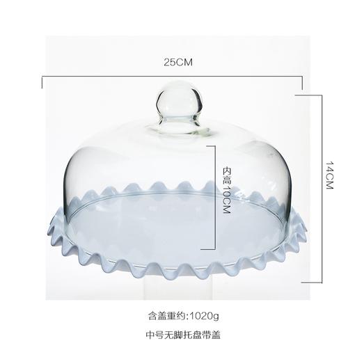 Keramik Kuchenständer Hohe Füße Kuchenplatte Obstschale Desserttisch Displayständer Glasabdeckung Hochzeitsfeier Dekoration Haushalt
