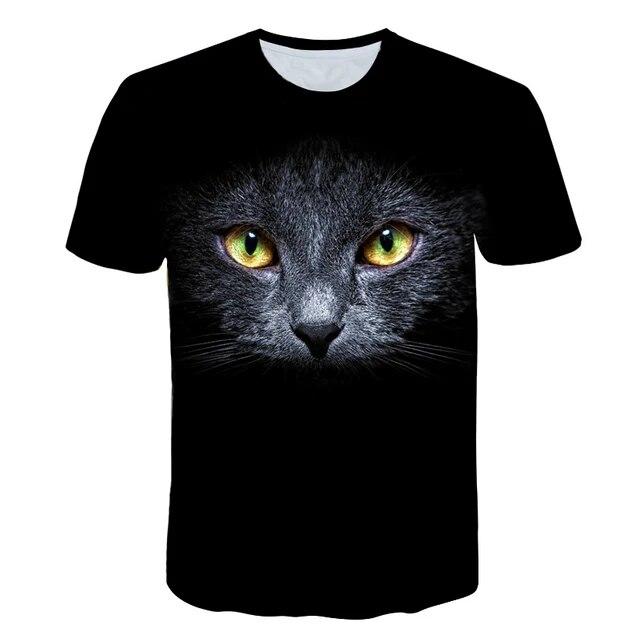Cat Girls T Shirt Clothes Boys Girls Animal Children 3D T-Shirt Kids Summer Cat Lively Cute Funny Baby T Shirts Tops 4-14Y