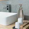 Dispenser di Sapone, Cassa in Acciaio Inossidabile Nichel Spazzolato, Rivestimento Interno in Vetro, Dispenser a Pompa Manuale, Dispenser Ricaricabile per Sapone Liquido per le Mani