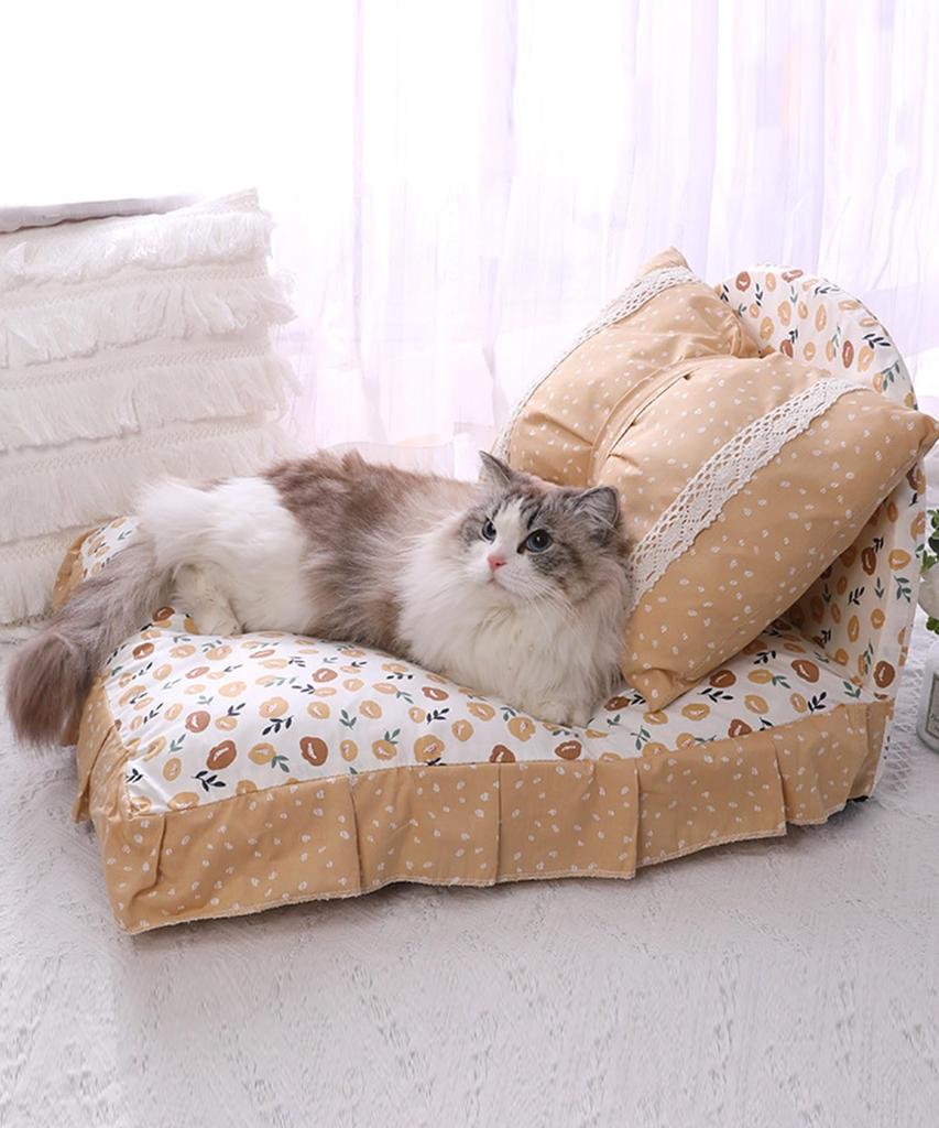 Pet Fluffy All Pet Pet Includes Princess Pet Bed with Princess Style Pillow Bed, Bed, Cute, Dog, Cat, Stylish, Square, Pet, Seasons, Sofa, Cushion,