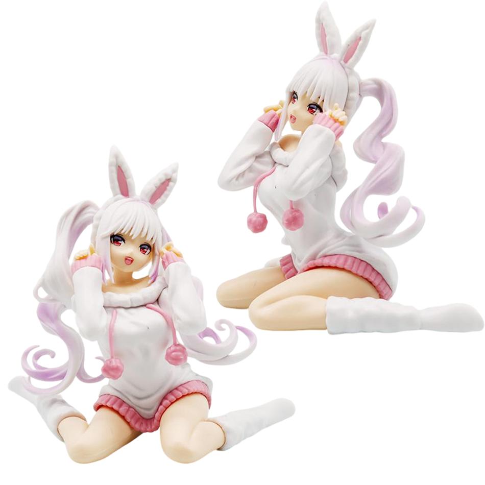 Latest Cat Ear Beautiful Girl Sitting Pose Pvc 12Cm Anime Figurine Action Model Collectible Plaything Gift For Girls