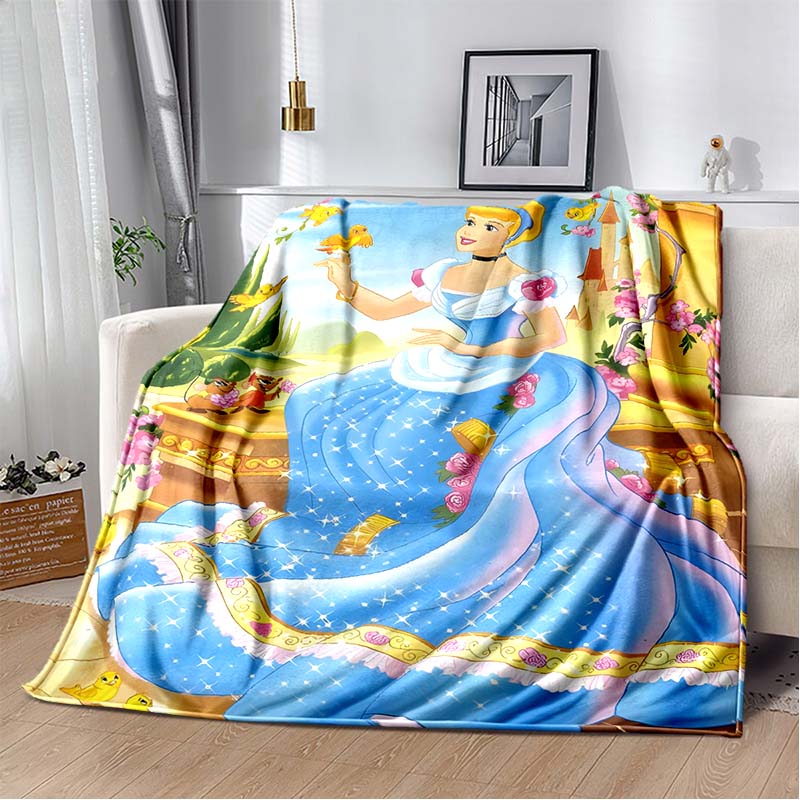 6 Größen Prinzessin Cinderella Cartoon Weiche Flanell Flauschige Decke Campingdecke für Kinder Sofa Überwurf Dünne Decke Weibliches Geschenk