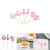 18Pcs Girl Type Kids Birthday Cute Cupcake Toppers Baby Shower Cake Decorations (Pink)