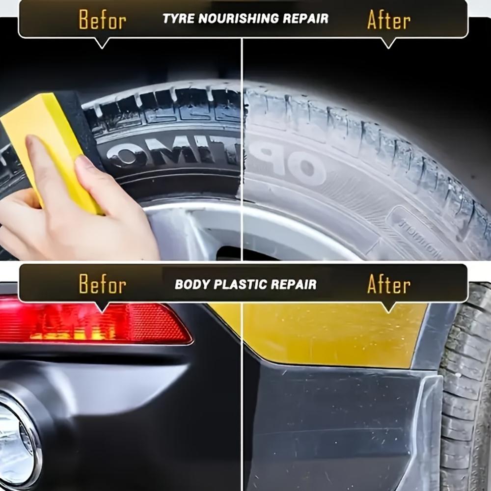 Tire Blackening and Renewal Agent - Multi-functional Plastic Refurbishing Agent - Suitable for Tires, Car Interior Seats, and Ca