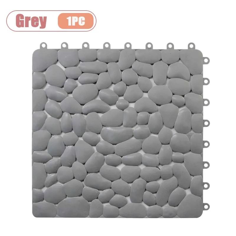

1-10PC 30X30cm Bathroom Pebble Non Slip Mat Waterproof Splicing Shower Pad for Toilet Room Floor Drop Resistant Foot Cushion Mat