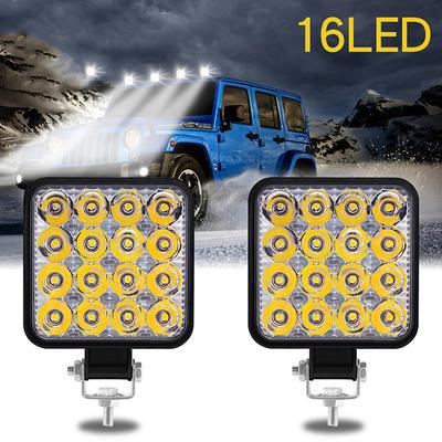 Auto LED Bar Worklight Mini 16Smd Kulaté Čtvercové pracovní světlo 12V Auto Light Mlhové světlo Off Road Pro ATV Suv Spotlight