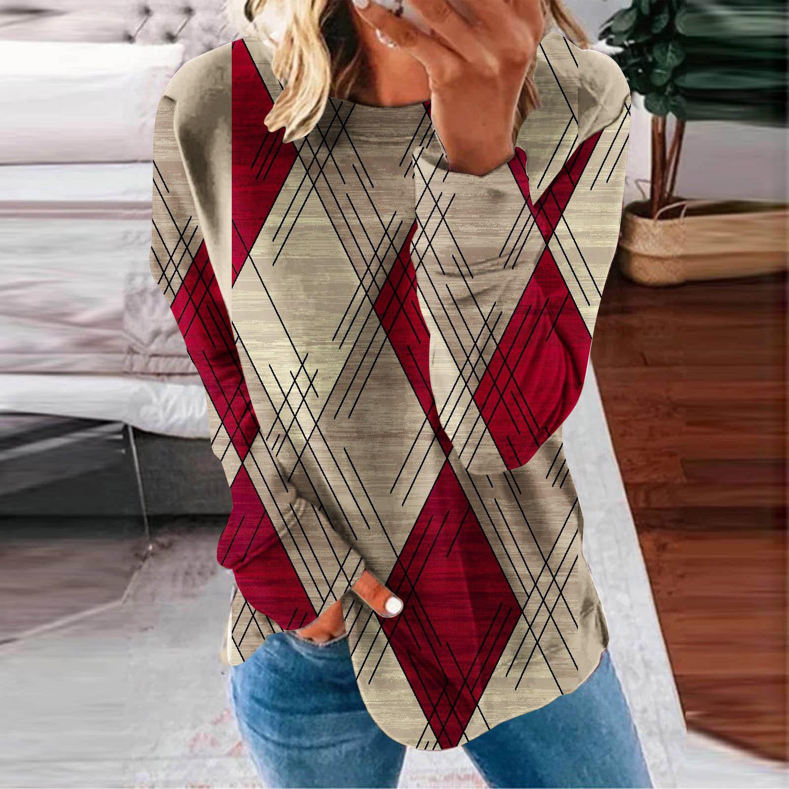 

Женская повседневная толстовка с капюшоном с геометрическим принтом, модные толстовки с длинными рукавами и круглым вырезом, женские толстовки с капюшоном, женские осенние топы 3XL