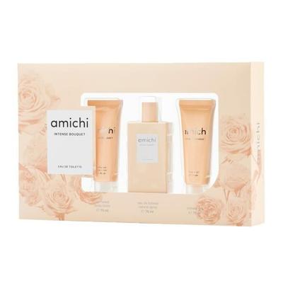 Women's Perfume Set - Amichi - Intense Bouquet - 3 Pieces - Shower Gel 75 Ml - Body Lotion 75 Ml