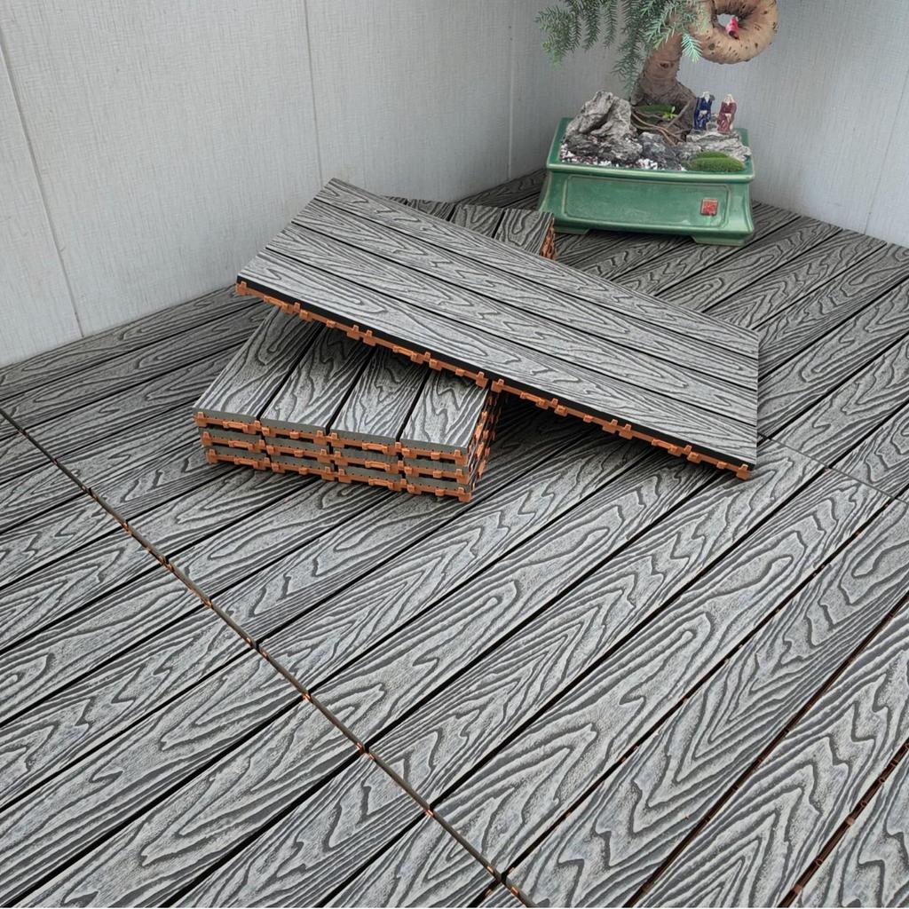Wasserdichte, wartungsfreie WPC-Terrassendielen für Terrassen, Gärten und Balkone - Selbstverlegend und korrosionsbeständig