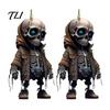 Trendy Hoodie Skeleton Ornament 2Pcs Ornaments, 2D Flat Acrylic Pendants, Gothic Lightweight Car Decor Style Hanging Ornaments for