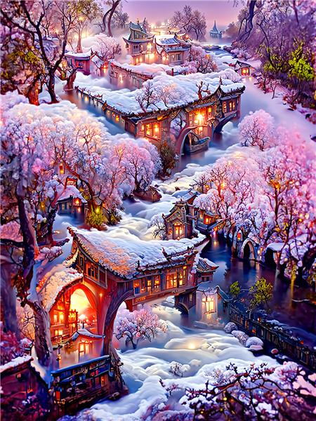 

Полный квадратный/круглый алмазный рисунок замок дерево домашний декор вышивка мозаика фэнтези пейзаж кристалл набор для творчества Full Round 20x30CM