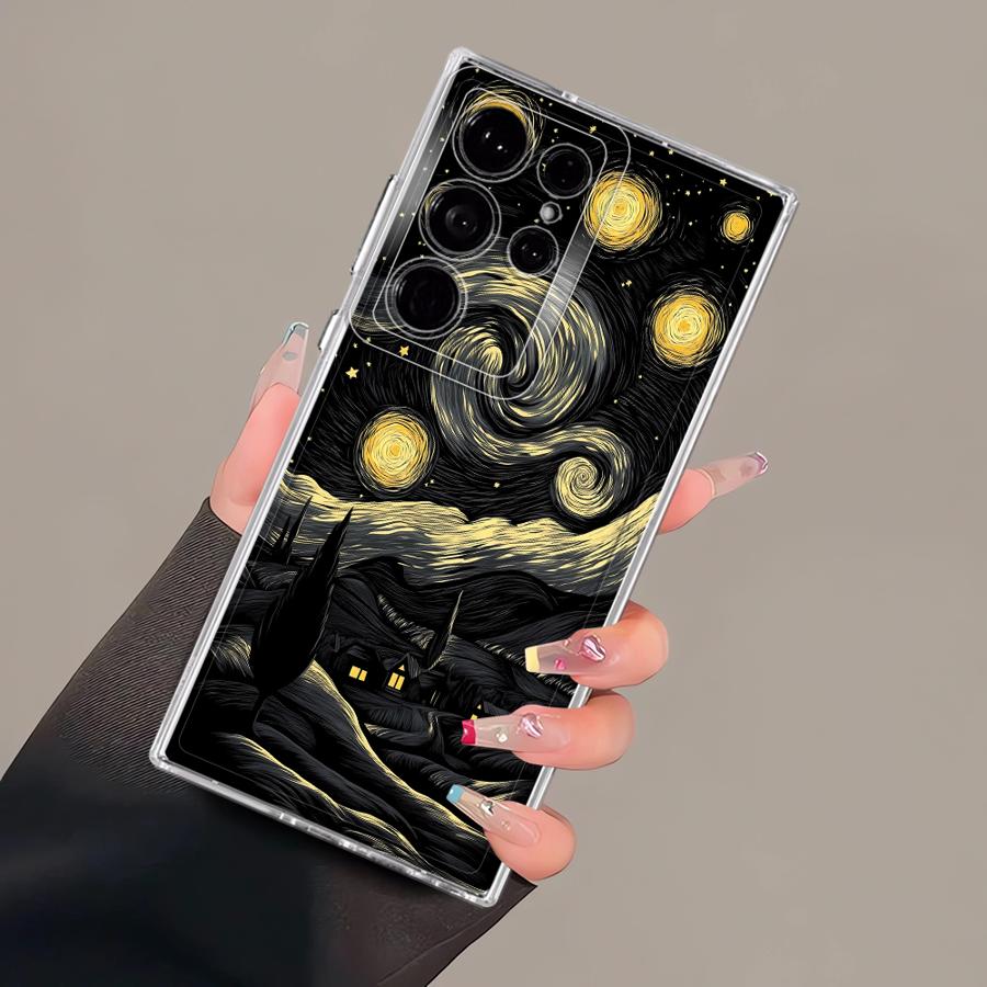 Hülle für Samsung Galaxy S26 S25 Edge S24 S23 Ultra S20 Plus S21 Note 20 Ultra 10 S22 FE Handyhülle Van Gogh Sternennacht
