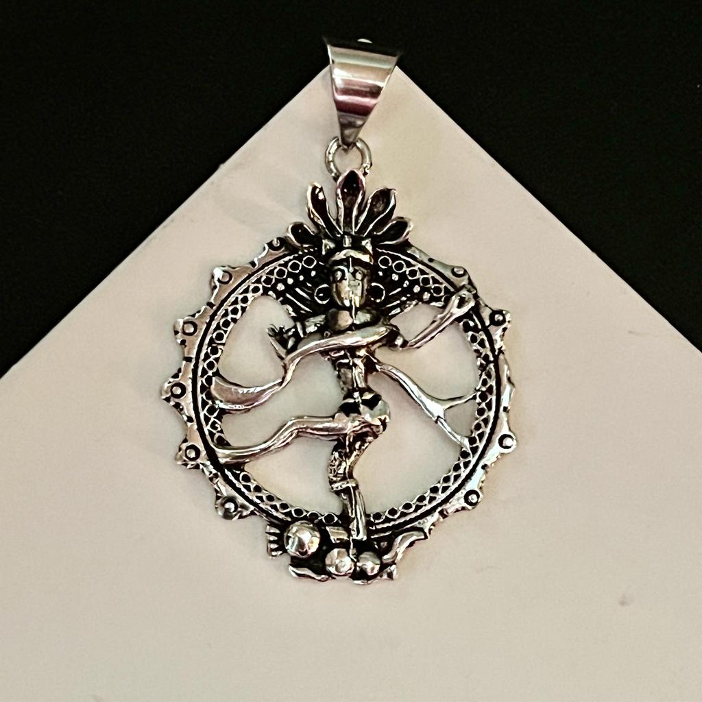 Nataraja Dancing Shiva Charm Necklace In Sterling, Hindu High Quality of Brass Pendant, Lord of the Dance Jewellery, Protective Amulet