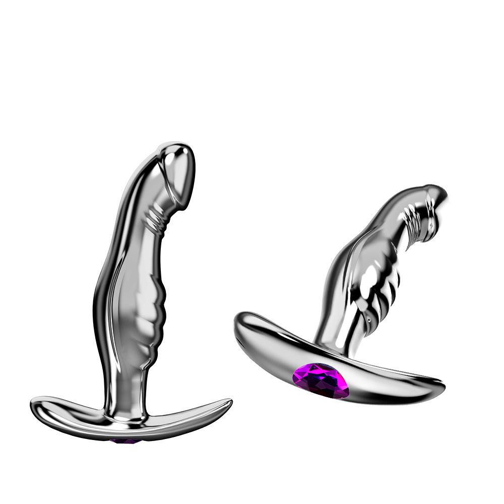 Elegante Butt Plug Metallico con Ingresso Posteriore in Lega di Alluminio