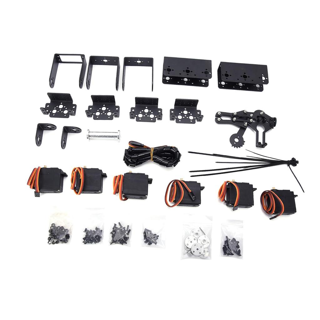 Robot Arm Kit, 6DOF Robot Mechanical Arm Clamp Claw Kit with Aluminum Plate for 6DOF Manipulators