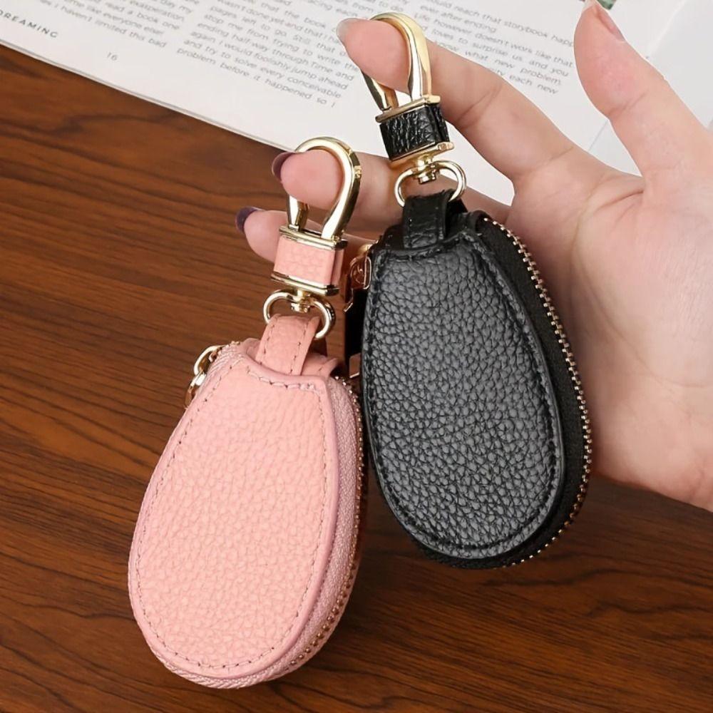 Solid Color Small Purse Wallet Simple Key Case Bag Fashion PU Leather Coin Bag  Keychain