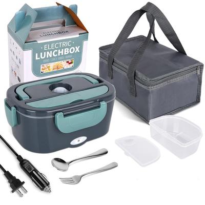 Upgrade Your Lunchtime: 1pc Electric Lunch Box Food Heater with Stainless Steel Container, Fork & Spoon, and Portable Bag