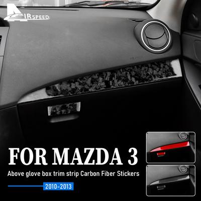 Fibra de Carbono Real Suave Para Mazda 3 2010 2011 2012 2013 Soporte para Salpicadero del Copiloto Adorno Cubierta Interior Pegatina Accesorios para Coche
