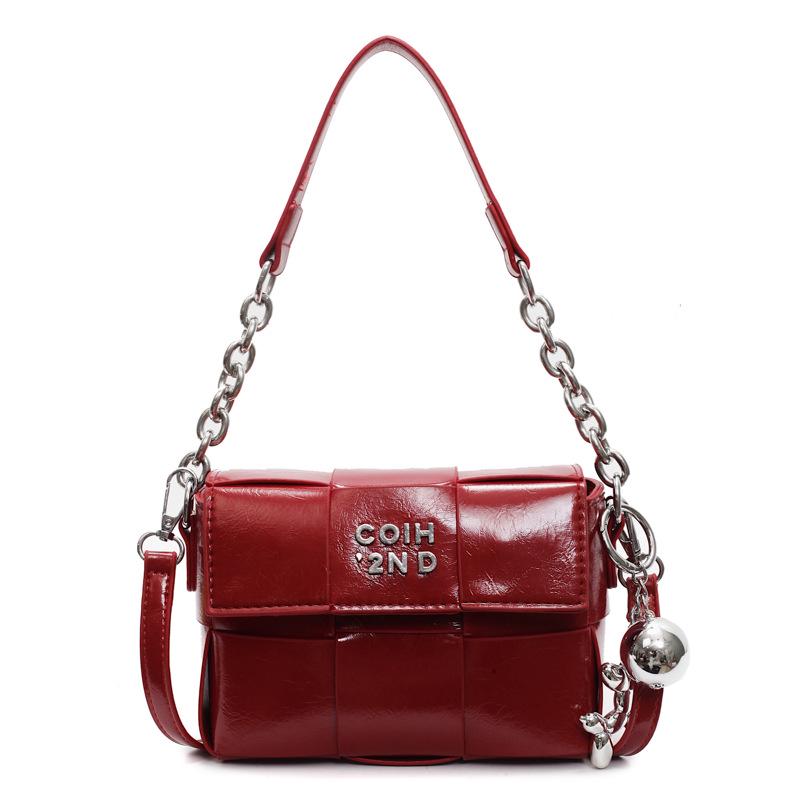 

2025 Женская высококлассная плетеная цепочка на плечо и кроссбоди Without Pendant красный