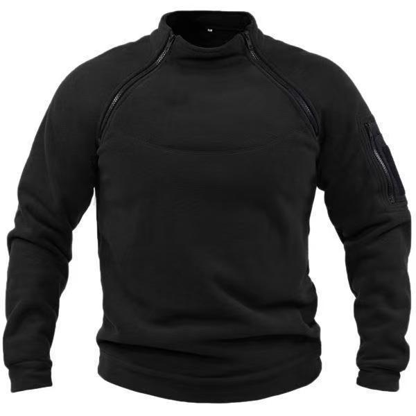 Men's Double Sleeve Color Block Tactical Fleece Hoodie for Spring/Autumn
