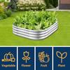 Raised Garden Bed Kit Outdoor 2pcs 3x3x1FT Galvanized Oval Planter Box Large Metal Garden Boxes for Planting Vegetables Fruits