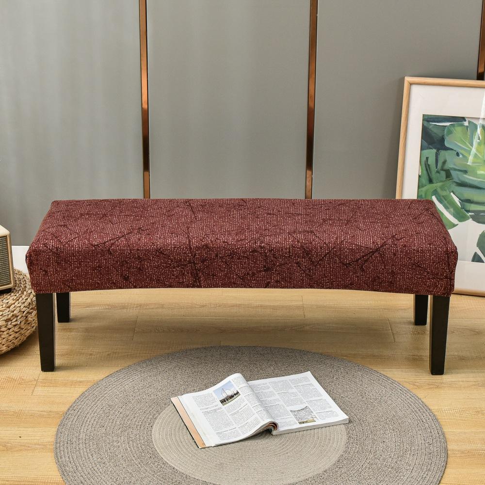 Bench Cover Stretch Spandex Piano Stool Cover Long Ottoman Cover Solid Color Changing Shoes Chair Slipcover Home Decor