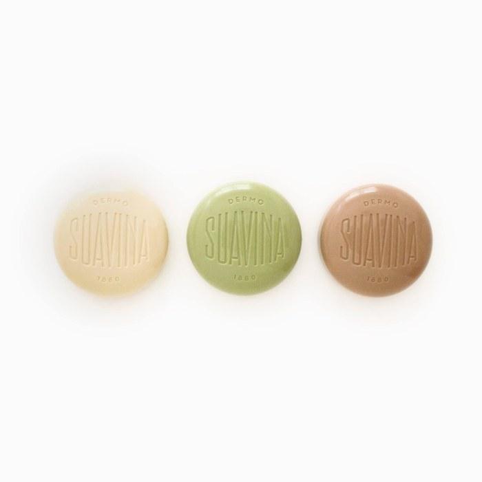 Suavina Lip Balm Jar 3-Pack (Original, Olea, Prunus) W9.5 x D10 x H2.5cm