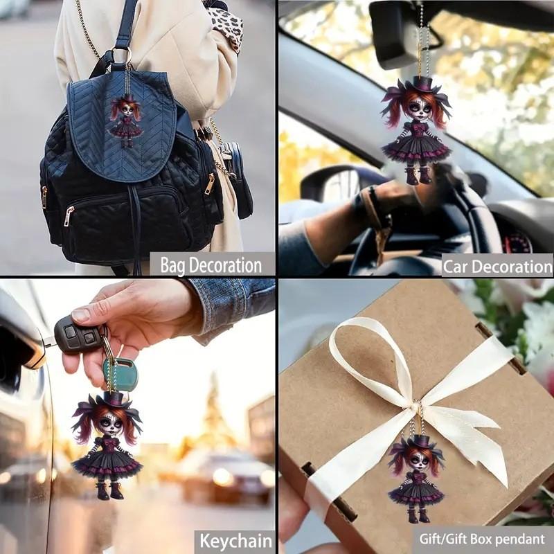 Car Delightful Acrylic Rearview Mirror Charm Fun Cartoon Design For Decoration Interior