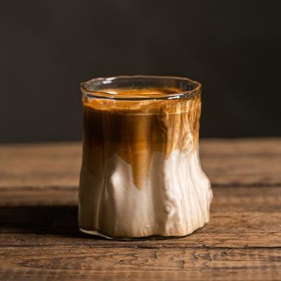 Coffee Cup  White Cup Niche Vintage Latte CupHigh-temperature Resistant Glass Cup High-end American Coffee Cup