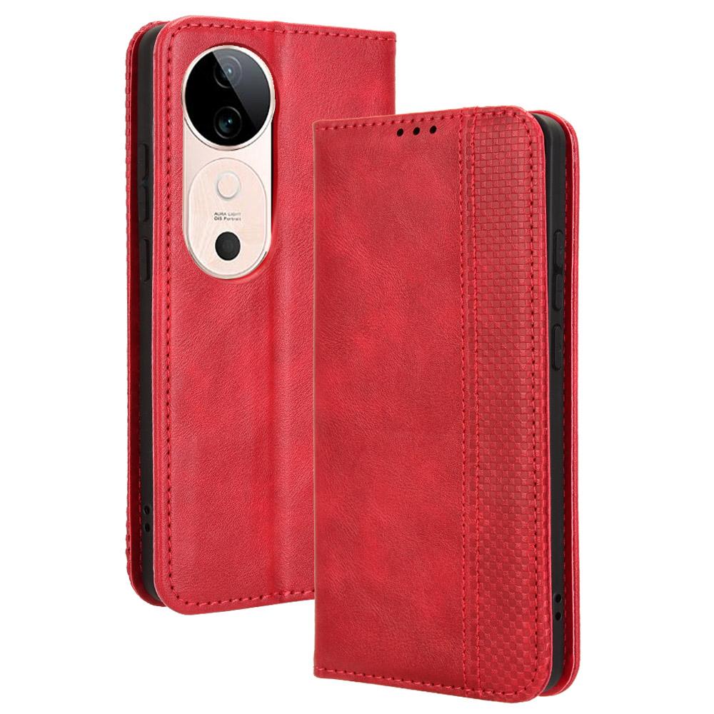 For vivo S19 5G Case Retro PU Leather Wallet Phone Cover Stand