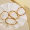 RTS 2 4 6 10mm 18K Gold Plated Stainless Steel PVD Golden Beaded Bracelet Elastic Waterproof Bracelet for Multiple Layer Wearing