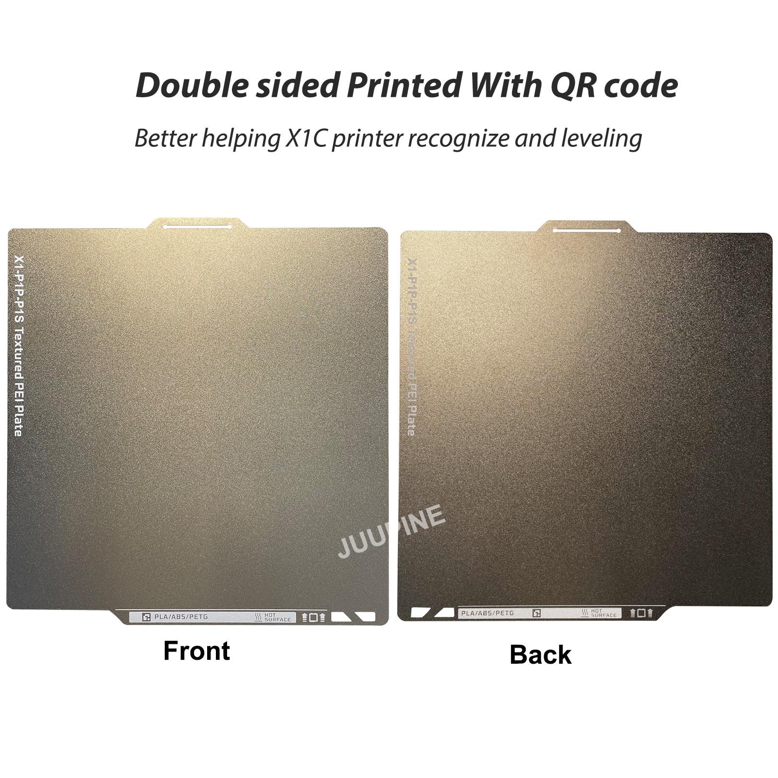 Bambulab X1c Plate 257x257 Pei Textured for Bambu Lab Build Plate Golden Pei Bambulab X1 Carbon for Bambu Lab A1 Double Sided 257x257x0.8mm