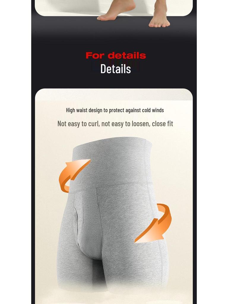 Pánské bavlněné dlouhé boxerky s vysokým pasem proti oděru - Plus size pro sport a teplo