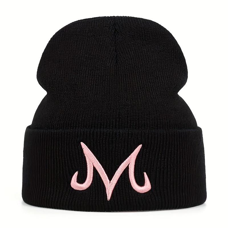 M Letter Embroidered Knitted Hat, For Men Windproof Ear Protection Beanie, Outdoor Warm Fashion Beanie