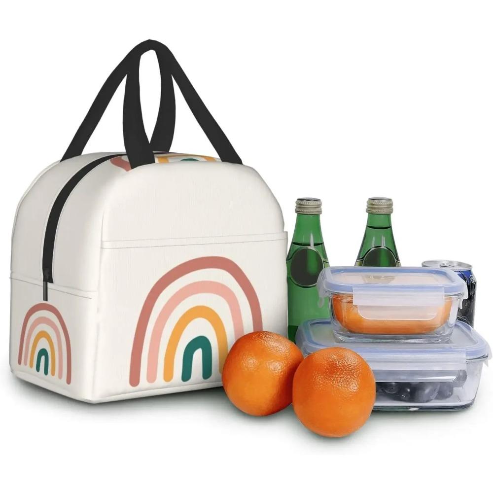 Boho Rainbow Lunch Box Reusable Lunch Bag Tote Bag Insulated Lunch Bag for Women Men Boy Girl Gifts School
