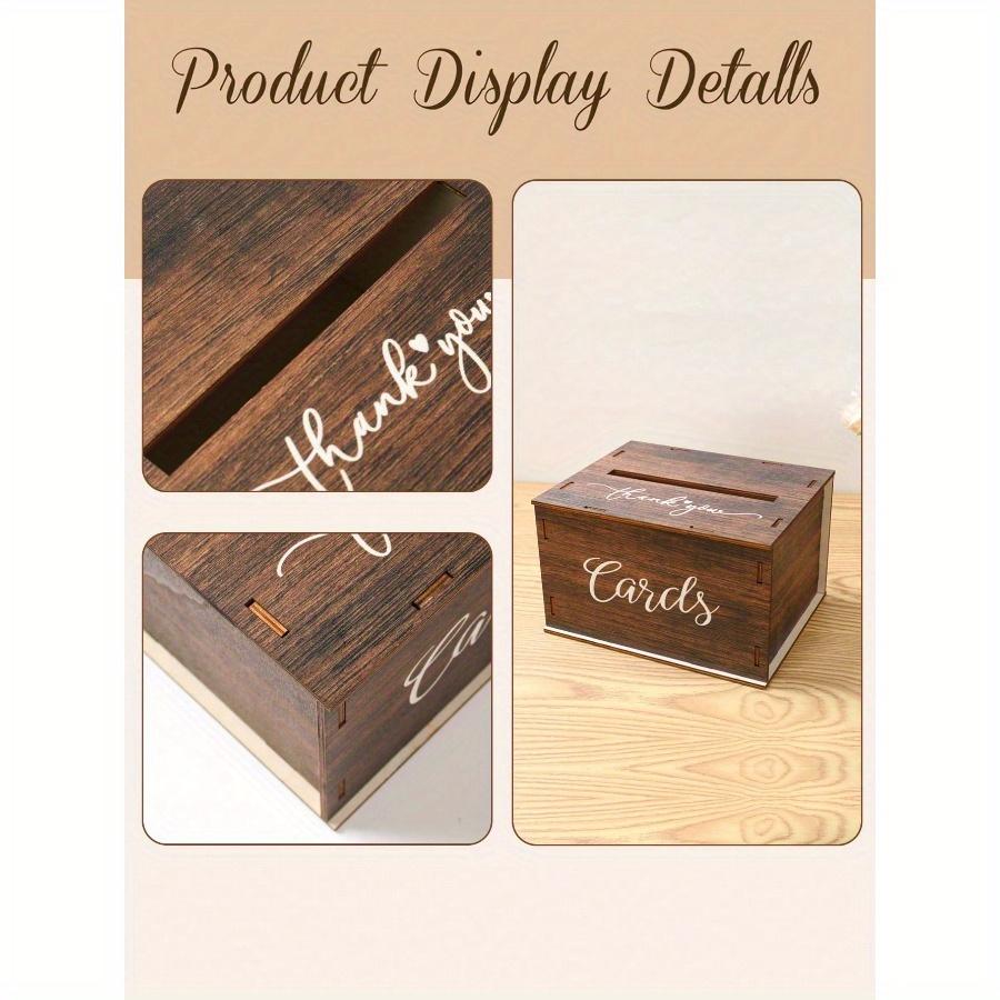 1Pc Rustic Wooden Wedding Card Box with Slot, Wedding Invitation Card Placement Box, Perfect for Reception, Gifts, and Money, Ideal for Baby Shower