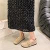 Fashion Aphixta Khaki Classic Flats Shoes Women Cotton Fabric Buckle Loafers Shoes Slip On Woman Flat With Student Footwear