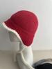 Autumn and winter ear protection knitted hat women's small fresh straps wool hat thermal pullover hat fashionable plush head hat