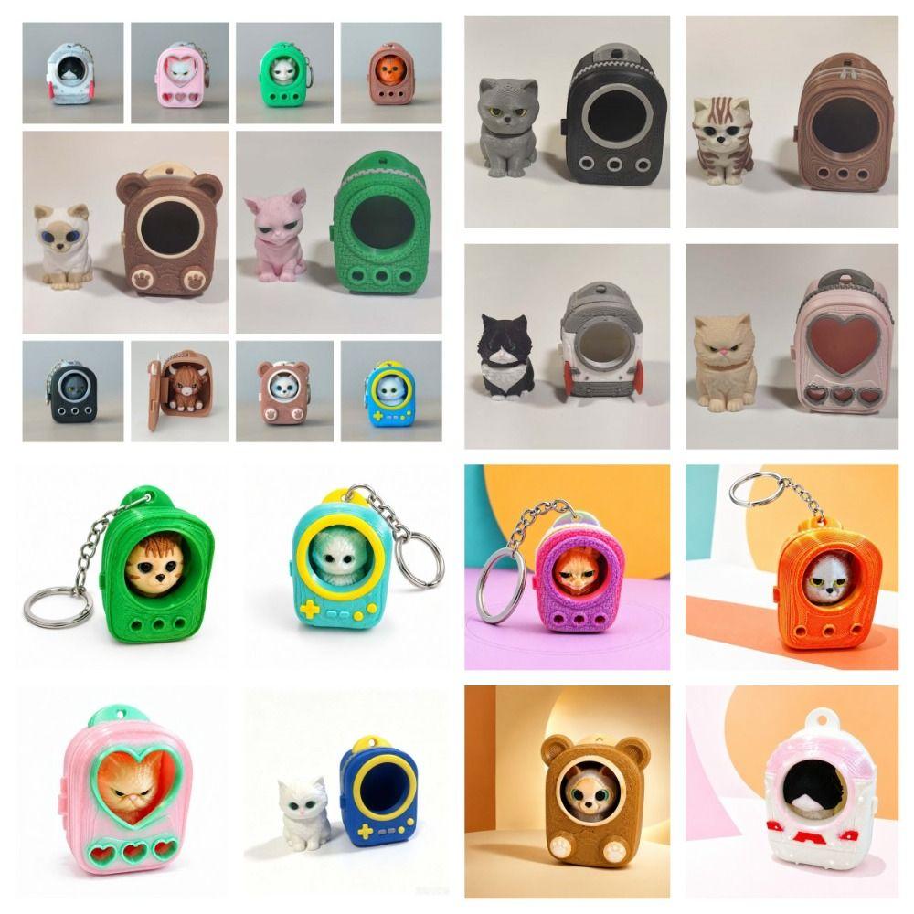 Lightweight Build 3D Printed Keychain Vibrant Shades Trendy Bag Charm Micro Kitten Bag Gifting