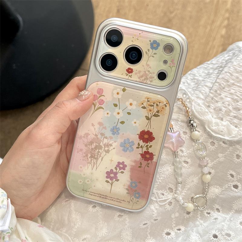 Retro Floral Patchwork Case for iPhone 17/16 Pro Max/15/14 - Stylish & Vibrant Design
