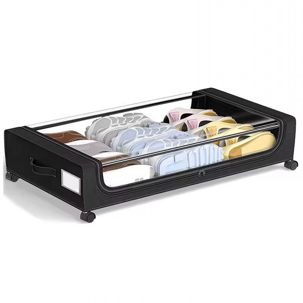 Large Capacity Underbed Storage Box Bed Bottom Shelf with Wheels Quilts Clothing Shoes Storage Multifunctional Storage Box