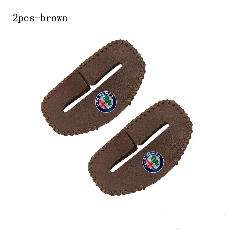 Hub Caps 2pcs Car Seat Belt Buckle Cover Leather NDGXDE Protector Anti-collision Case For Alfa Romeo Mito Brera 147 Giulietta Sportiva