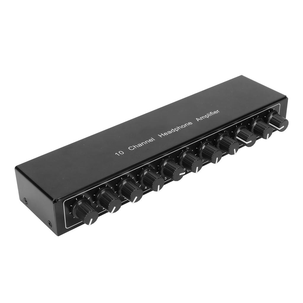 Amplificator Căști Stereo 1 intrare 10 ieșiri Portabil Amplificator Căști cu 10 Canale 100-240V Stecher UE