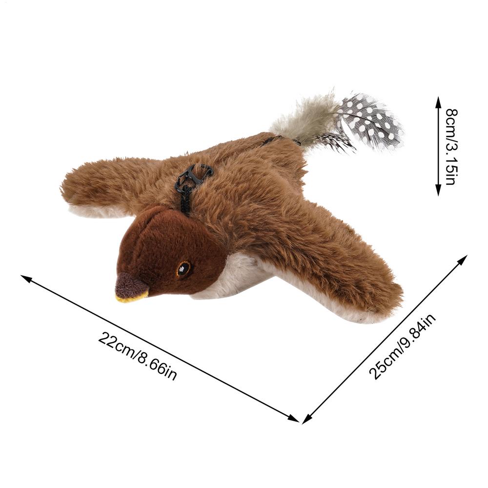 Flapping Bird Cat Toy Electric Interactive Pet Game Remote Chirping Cat Bird Toy for Teething Exercise Boredom Indoor Outdoor