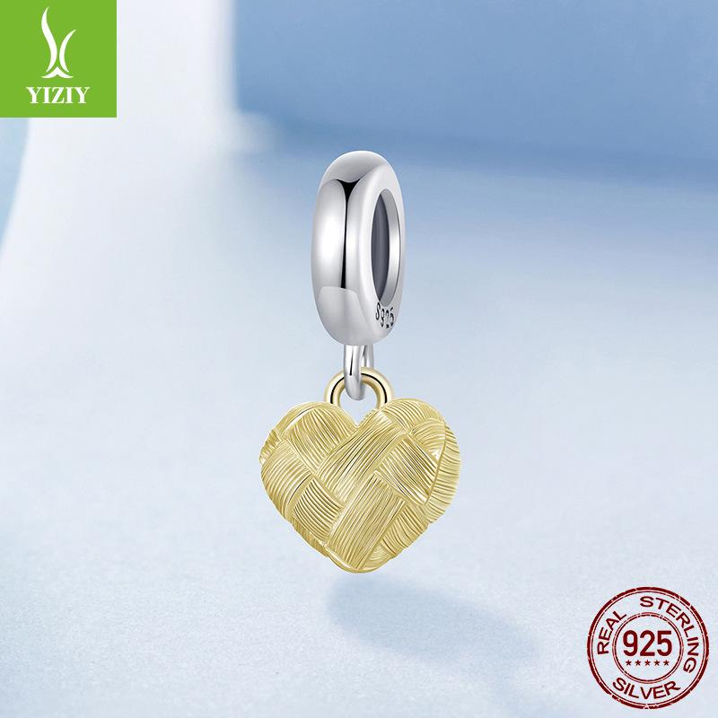 Combinaison de Perles en Argent Sterling 925 DIY Accessoires de Bracelet Perlé Perles Libres Simples et Polyvalentes