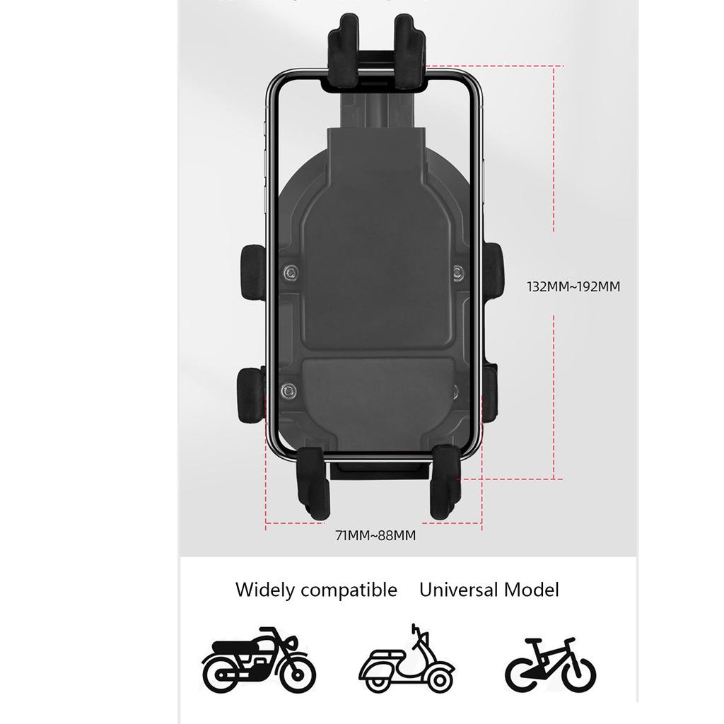 Quick Release Motorcycle Phone Holder with Anti Vibration Arms No Tools Installation Upgrades for Smartphones